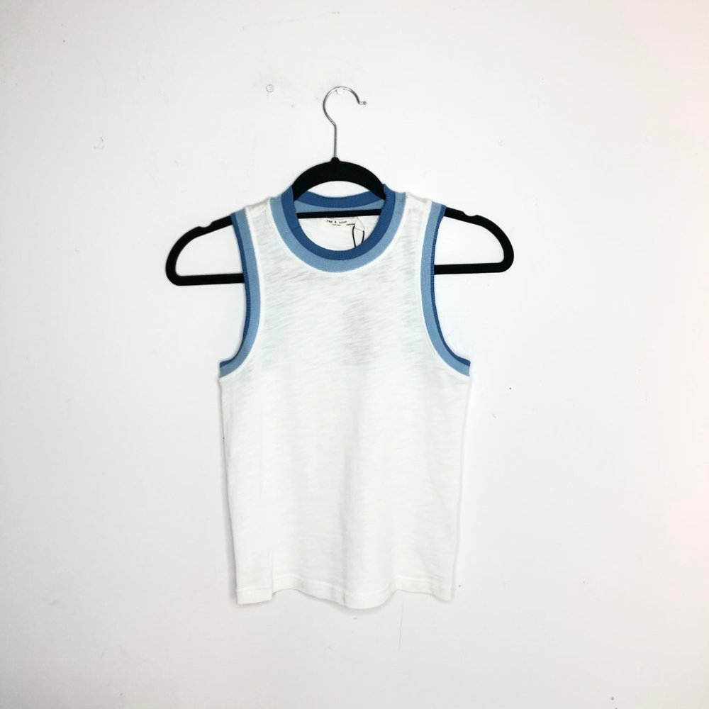 RAG & BONE Jolie White Sleeveless Tank Top - Picture 8 of 8